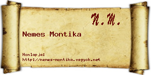 Nemes Montika névjegykártya
